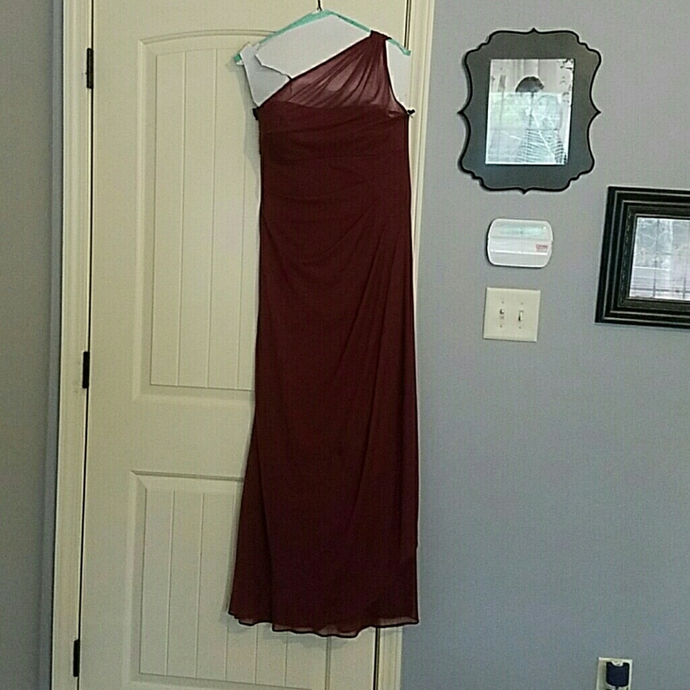 Wine colored bridesmaid dress